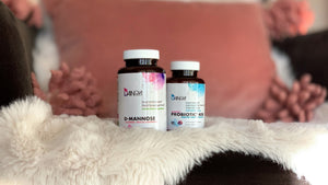 Dainova Nutrition D-mannose with cranberry plus Women’s Probiotic bundle for vaginal health, urinary health, urinary tract infection treatment (UTI), bladder infection, cystitis, yeast infection treatment, Candida, digestive issues